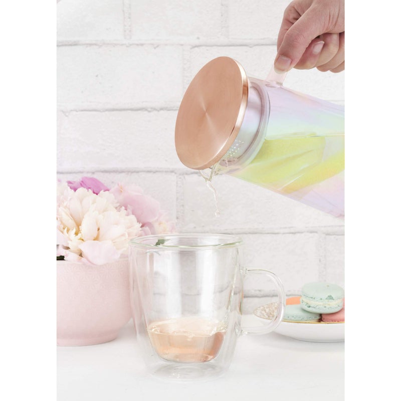 Pinky Up Charlie Iridescent Iced Tea Glass Carafe with Lid and Filter, Pitcher for Cold Coffee, Lemonade, Fruit Juices, Sparkling Water, Soda, 1.5L - Image 4